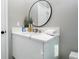 Bathroom with modern vanity, quartz countertop, and floating sink at 1361 Whitney Isles Dr, Windermere, FL 34786