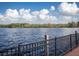 Serene lake view from a boardwalk with metal railing at 401 New Providence Promenade # 12401, Davenport, FL 33897