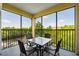 Screened balcony with table and chairs, partial view at 8763 Worldquest Blvd # 5406, Orlando, FL 32821