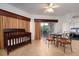Condo dining area with crib and balcony view at 8763 Worldquest Blvd # 5406, Orlando, FL 32821