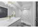 Modern bathroom with marble shower and gold fixtures at 274 N Ranger Blvd, Winter Park, FL 32792