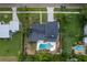 Aerial view highlighting the pool and backyard at 515 N Boyd St, Winter Garden, FL 34787