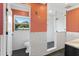 Modern bathroom with subway tile and a glass shower at 515 N Boyd St, Winter Garden, FL 34787