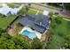 Aerial view showcasing the pool and backyard at 515 N Boyd St, Winter Garden, FL 34787
