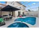 Inviting pool and spa with patio furniture and a covered lanai at 618 Brunello Dr, Davenport, FL 33897