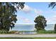 Tranquil lakefront property with a small dock and trees at 1689 Lakeshore Dr, Eustis, FL 32726