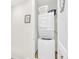 Stackable washer and dryer in small laundry closet at 8016 Flip Flop Way, Kissimmee, FL 34747