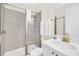 Bathroom with shower and single sink vanity at 8016 Flip Flop Way, Kissimmee, FL 34747