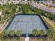 Two well-maintained tennis courts surrounded by palm trees at 7143 Oakmoss Loop, Davenport, FL 33837