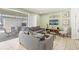 Comfortable living room featuring sliding glass doors to the pool area at 2015 Majorca Drive, Kissimmee, FL 34747