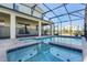 View of the refreshing pool and spa with screened enclosure at 4637 Target Blvd, Kissimmee, FL 34746