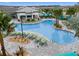Aerial view of resort-style pool with lounge chairs and landscaping at 4637 Target Blvd, Kissimmee, FL 34746