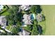 Aerial view of house and golf course community at 25515 Hawks Run Ln, Sorrento, FL 32776