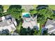 Home's location highlighted in an aerial view of a neighborhood at 25515 Hawks Run Ln, Sorrento, FL 32776