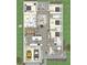 Floor plan showing three bedrooms and two baths at 2663 Trafalgar Blvd, Kissimmee, FL 34758