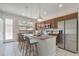 Modern kitchen with stainless steel appliances and an island with seating at 5102 Caspian St, Saint Cloud, FL 34771