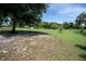 Large grassy pasture with mature trees and a home in the distance at 16600 Cleveland Ln, Umatilla, FL 32784
