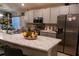 Modern kitchen with stainless steel appliances and island at 3882 Willow Ridge Dr, Lakeland, FL 33810