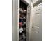 Linen closet with shelving for storage at 3882 Willow Ridge Dr, Lakeland, FL 33810