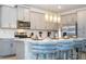 Modern kitchen with gray cabinets, stainless steel appliances and island seating at 1692 Tropical Palms Cir, Kissimmee, FL 34747