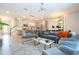Open concept living room with modern furniture and a view of the kitchen at 1692 Tropical Palms Cir, Kissimmee, FL 34747