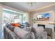 Spacious living area with comfortable seating and a large TV at 1692 Tropical Palms Cir, Kissimmee, FL 34747