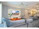 Modern living room with comfortable seating and a large TV at 1692 Tropical Palms Cir, Kissimmee, FL 34747