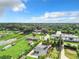 Aerial view showing home and surrounding neighborhood, lush green landscape, and a partly cloudy sky at 33 S Ortman Dr, Orlando, FL 32805