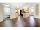 Open concept kitchen and bathroom with dark wood flooring at 33 S Ortman Dr, Orlando, FL 32805