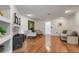 Sitting room with hardwood floors and a fireplace at 301 Richard Pl, Orlando, FL 32806