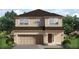 Two-story house with beige siding, brown roof, and a two-car garage at 4379 Sagefield Dr, St Cloud, FL 34773