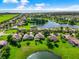 Wide aerial view of community by the water at 3404 Great Pond Dr, Kissimmee, FL 34746