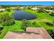 Aerial view of house and neighborhood at 3404 Great Pond Dr, Kissimmee, FL 34746