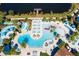 Aerial view of a large pool with water slide and a relaxing atmosphere at 8841 Rhodes St, Kissimmee, FL 34747