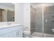 Clean bathroom, featuring a double vanity, and a large glass-enclosed shower at 4278 Green Gables Pl, Kissimmee, FL 34746