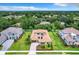 Aerial view of house with tile roof and lush lawn at 10193 Brocksport Cir, Gotha, FL 34734