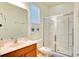 Clean bathroom featuring a shower, toilet and vanity at 491 Las Fuentes Dr, Kissimmee, FL 34746