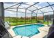 Screened-in pool with lounge chairs and a view at 491 Las Fuentes Dr, Kissimmee, FL 34746
