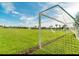 Community soccer field with goals, lush grass, and palm trees in background at 1870 Sawyer Palm Pl, Kissimmee, FL 34747