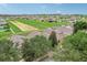 Aerial view of neighborhood with community pool at 475 Windsor Pl, Davenport, FL 33896