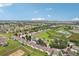Aerial view of a residential area showing houses and a wetland at 475 Windsor Pl, Davenport, FL 33896