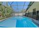 Relaxing screened pool with safety fence and patio furniture at 2635 Quarterdeck Ct, Kissimmee, FL 34743