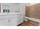 Modern bathroom with a large shower and white vanity at 42 W Harding St # B, Orlando, FL 32806