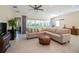Spacious living area with sectional sofa and access to patio at 4909 W Fountainwood Dr, St Cloud, FL 34772
