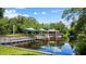 Calm waters reflect the sky and trees at this waterfront dock at 1406 S Hoagland Blvd, Kissimmee, FL 34746