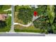Aerial view of property location near a road intersection at 1406 S Hoagland Blvd, Kissimmee, FL 34746