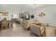 Open concept living and kitchen area with modern furniture and large windows at 1676 Tropical Palms Cir, Kissimmee, FL 34747