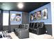 Home theater room with multiple reclining chairs at 1864 Caribbean View Ter, Kissimmee, FL 34747