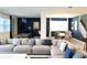 Open living space with large sectional sofa, dining area, and pool table at 1864 Caribbean View Ter, Kissimmee, FL 34747