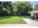 Large backyard with patio, lush landscaping and a built in grill at 11130 Park Ave, Windermere, FL 34786